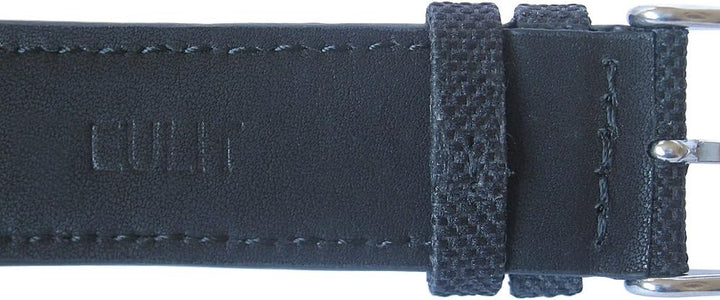 Eulit Uhrenarmband aus Segeltuch, 20 mm, Schwarz Made in Germany