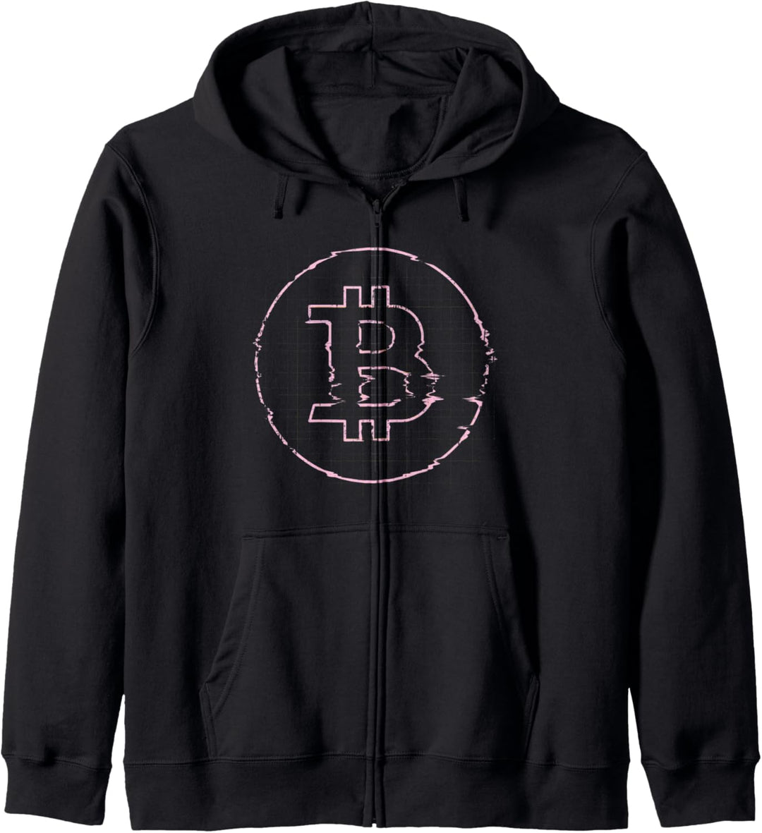 Bitcoin Logo Glitch BTC Trader Investor Crypto Kapuzenjacke
