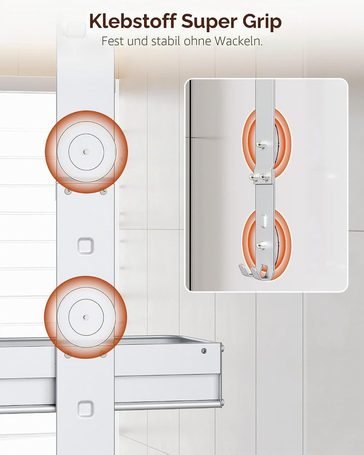Orimade Duschablage zum Hänge Aluminium-Duschregal zum Hängen, Verstellbare Duschkorb ohne Bohren,2