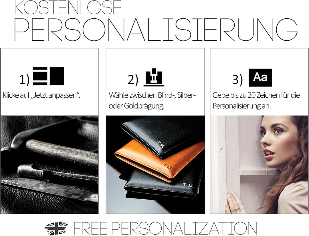 DELMON VARONE - Personalisierbare Dokumentenmappe DIN A4 mit Schloss & Schlüssel inkl. 10 Klarsichth