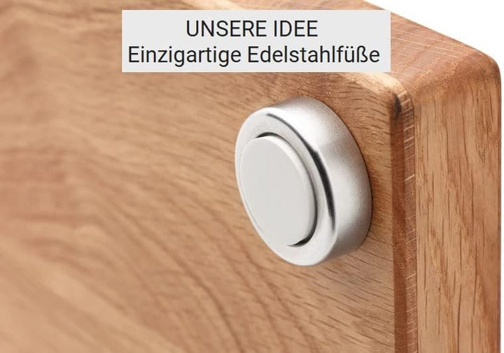Schneidboard Eiche - Design Schneidebrett Aus Massivem Holz - Made in Germany - 45x29x3,8 cm, Eiche