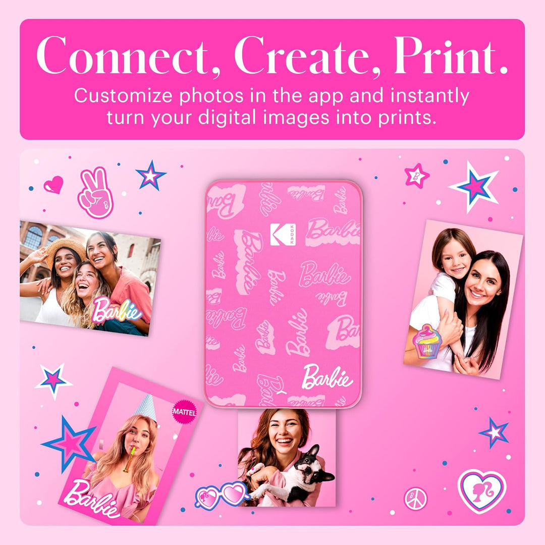 Kodak x Barbie Step Slim Kabelloser Sofortbild-Fotodrucker Barbie Starter-Bundle (Signature Style) +