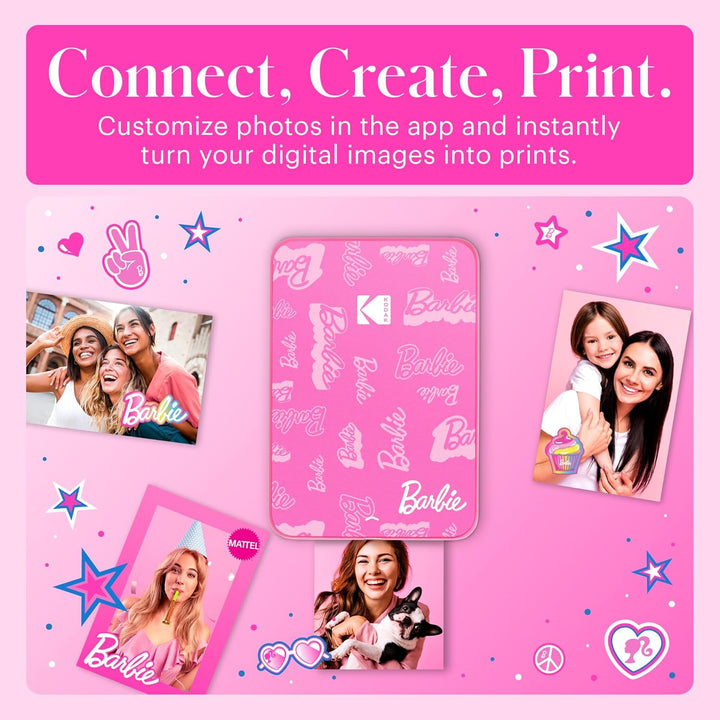 Kodak x Barbie Step Slim Kabelloser Sofortbild-Fotodrucker Barbie Starter-Bundle (Signature Style) +