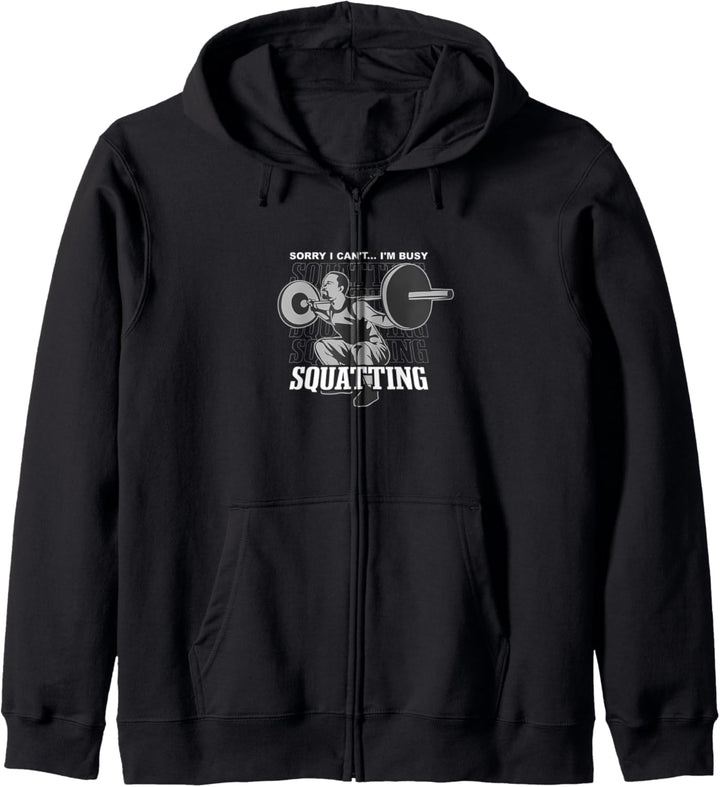 Busy Squatting Powerlifter Gym Krafttraining Kapuzenjacke