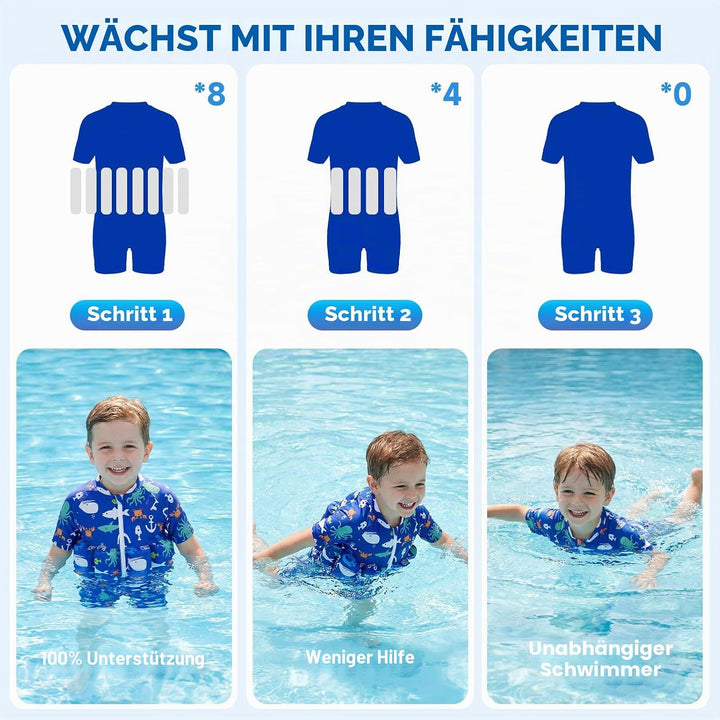 Badeanzug Baby Mädchen Jungen mit Floatation Kleinkind Schwimmtraining Hilfe Schwimmende Badeanzug E