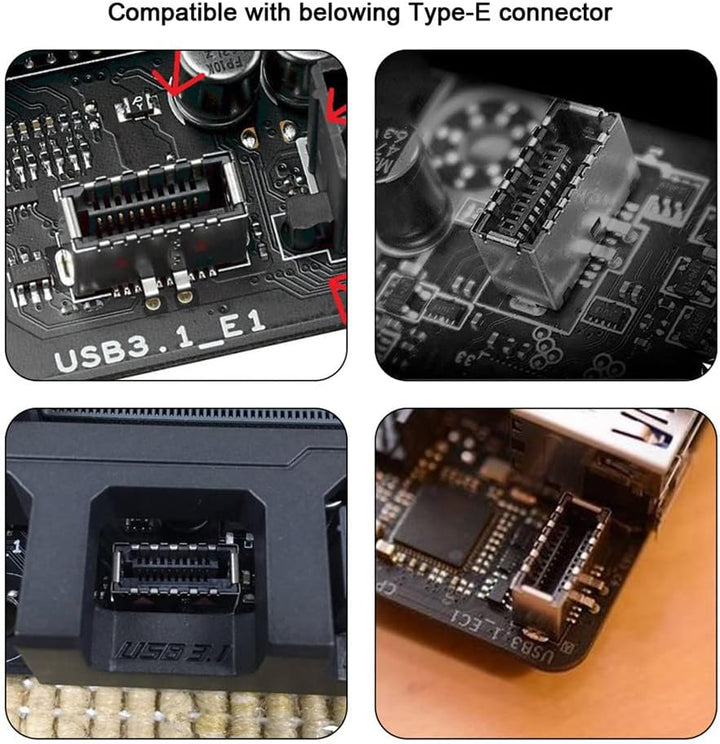 Xiwai 3 x USB 3.1 Frontplattenleiste, Buchse Typ E auf Stecker Typ-A &amp; Typ-C USB-C Motherboard-Verlä