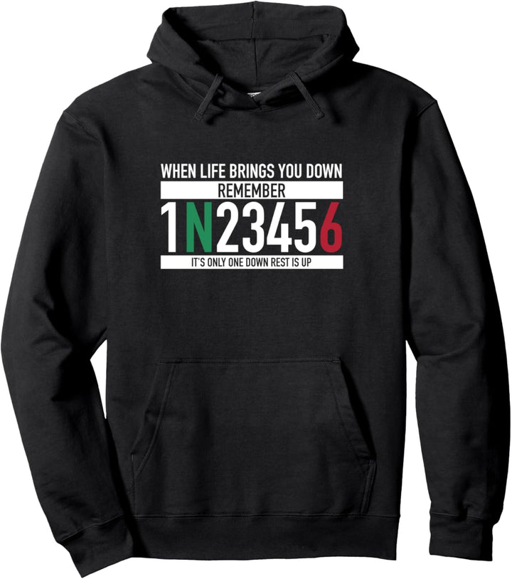 1N23456 Motorradgangschaltung Motorradfahrer Pullover Hoodie