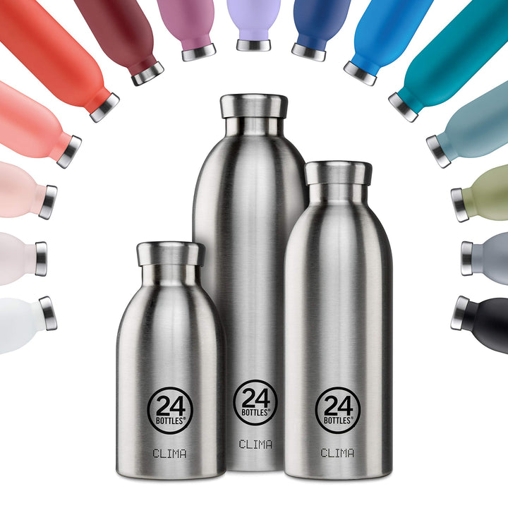 24 Bottles Clima, Trinkflasche aus Edelstahl, Schwarz, 500 ml 500 ml Black Radiance, 500 ml Black Ra