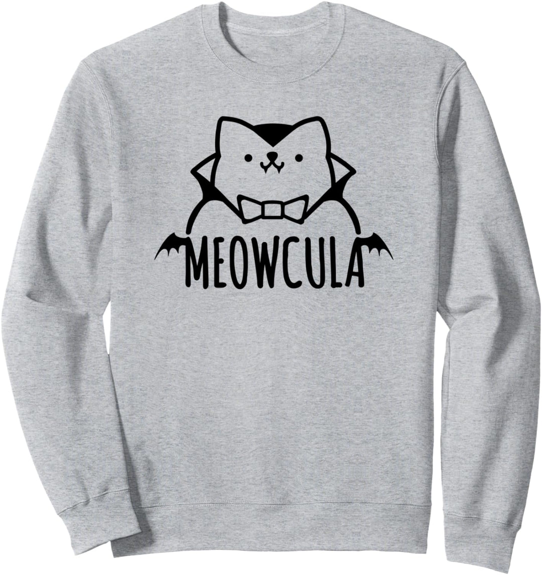 Meowcula Funny Cat Shirt Vampire Dracula Halloween Sweatshirt