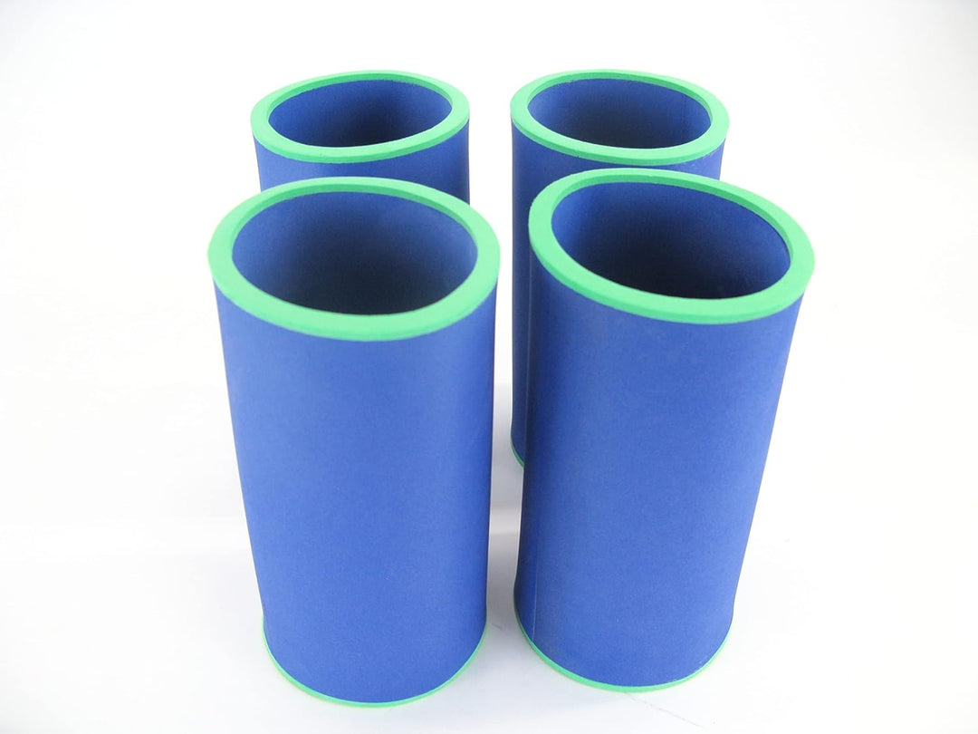 4 hochwertige Qualitätskühler aus 5-6 mm dickem Neopren für 0.5L Flaschen in der Farbe Blau (4x blau