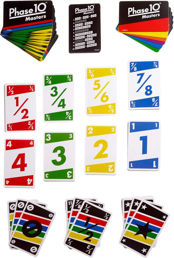 Mattel Games Phase 10 Masters Kartenspiel, Geeignet für 2 - 6 Spieler, Spielzeit ca. 60 - 90 Minuten