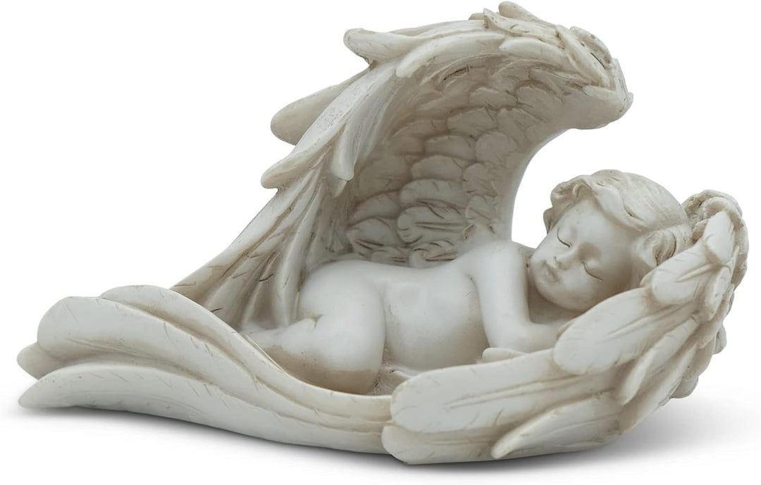 Stilvolle Engel Deko für drinnen & draussen - Schutzengel Figur 15cm aus Marmorit - Engelchen mit En