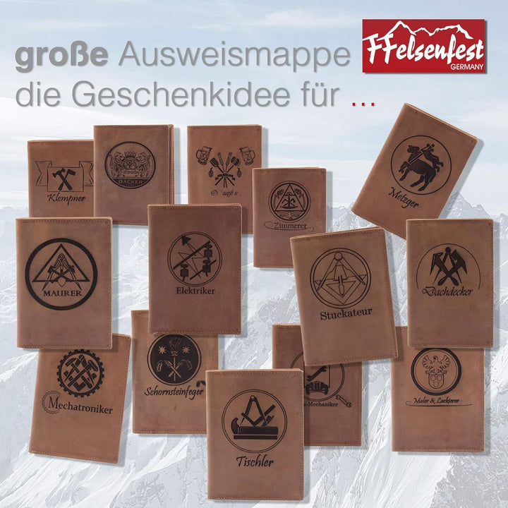 FFelsenfest Ausweistasche mit Zunft-Motiv Stuckateur