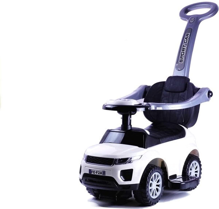 Lean Toys Rutschauto mit der Schiebestange 614W Weiss Rutschfahrzeug Kinderauto Rutscher