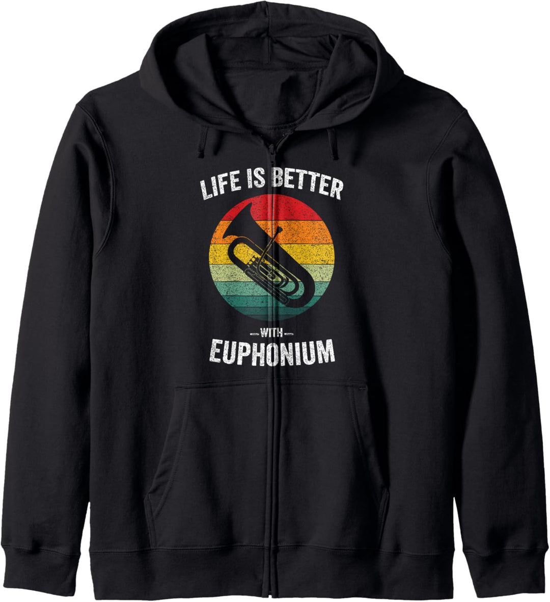 Das Leben ist besser mit Euphonium Vintage Horninstrument Kapuzenjacke