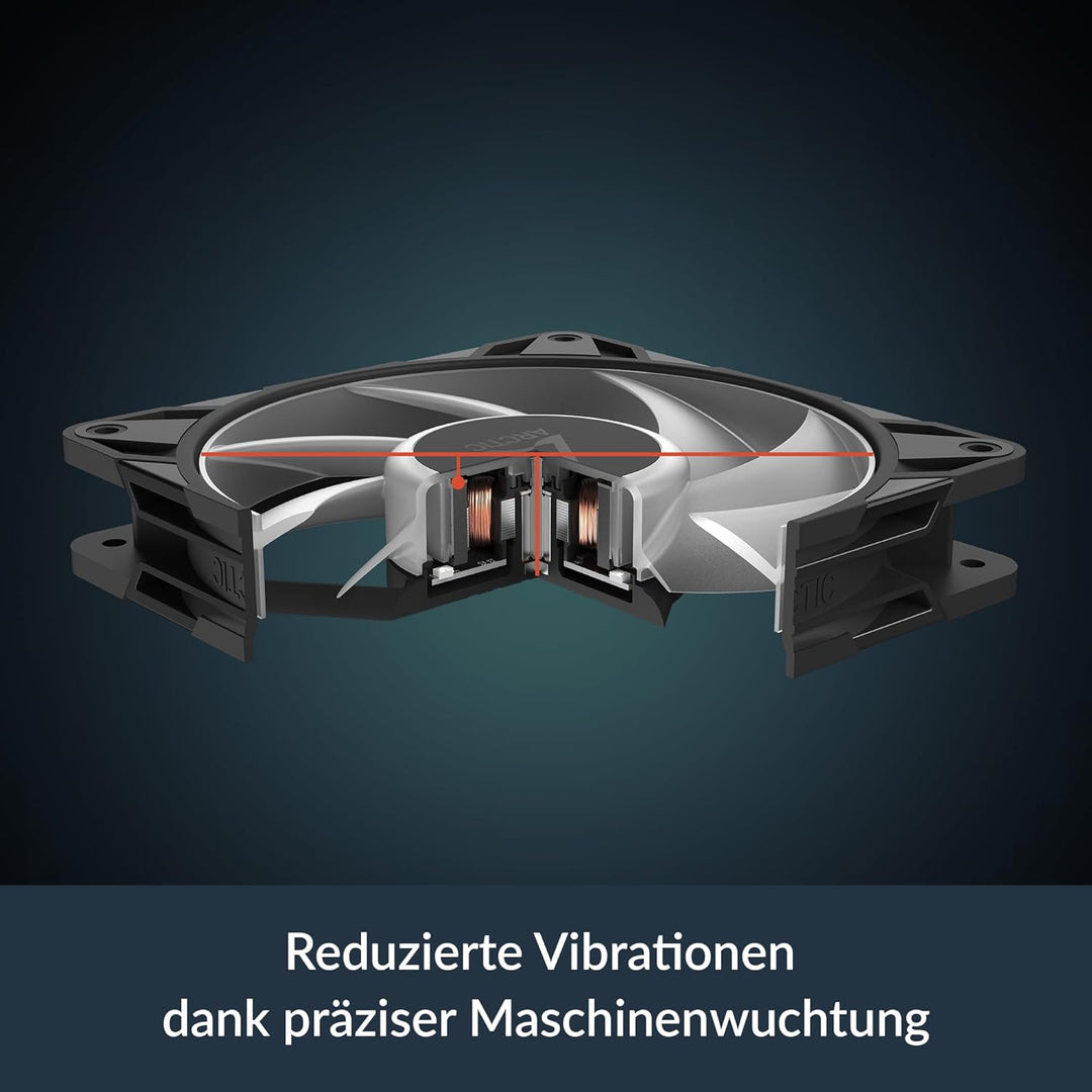 ARCTIC P12 Pro A-RGB (3 Stück) - Leistungsstarker Premium PC Lüfter, 120 mm PWM Case Fan mit Y-Kabel