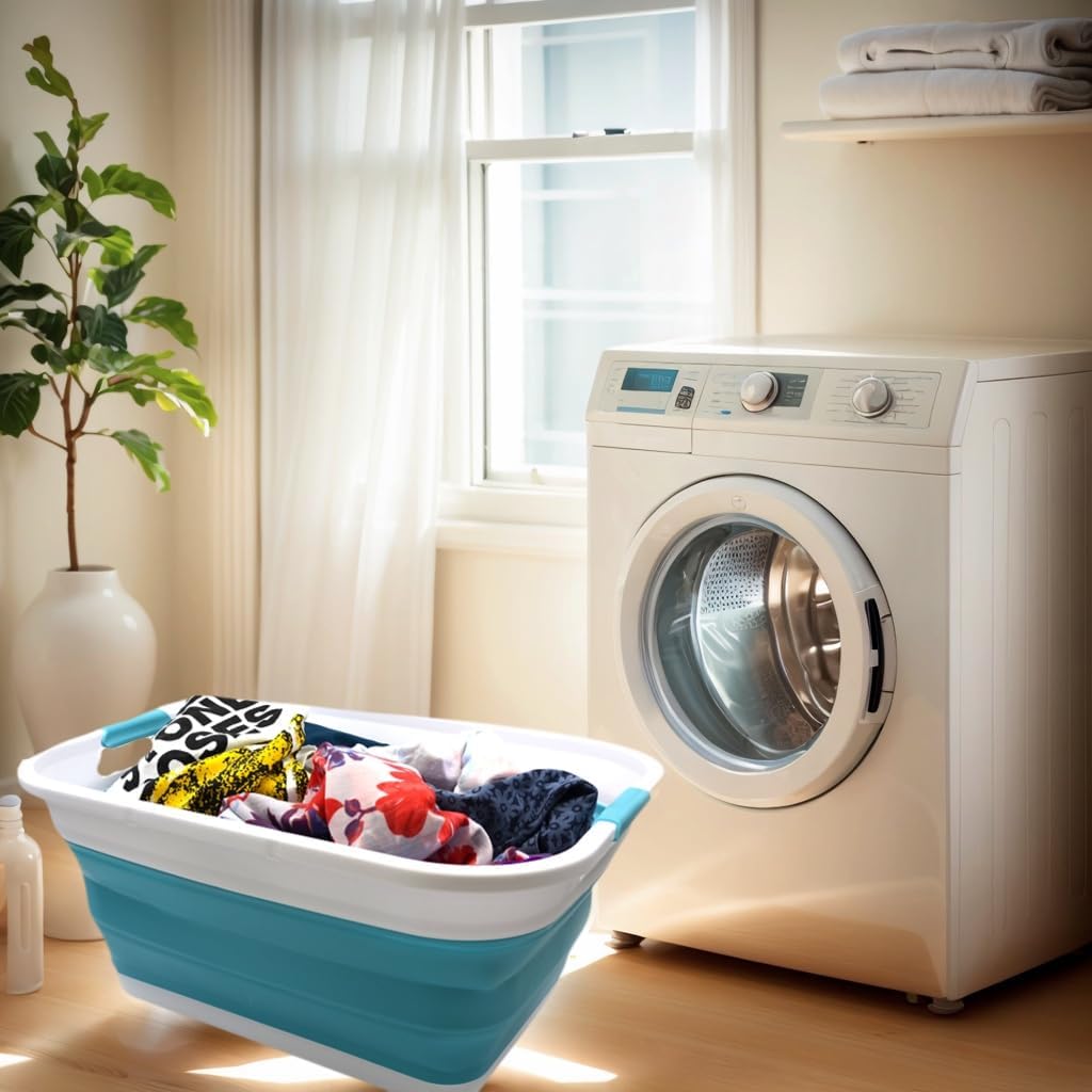 SAMMART 41L (10,8 gallon) Collapsible Plastic Laundry Basket - Foldable Pop Up Storage Container/Org