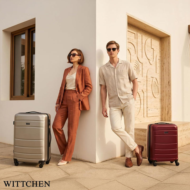 WITTCHEN Grosser Koffer Trolley Koffer Reisekoffer aus ABS Hartschalen Trolley 4 Rollen Kombinations