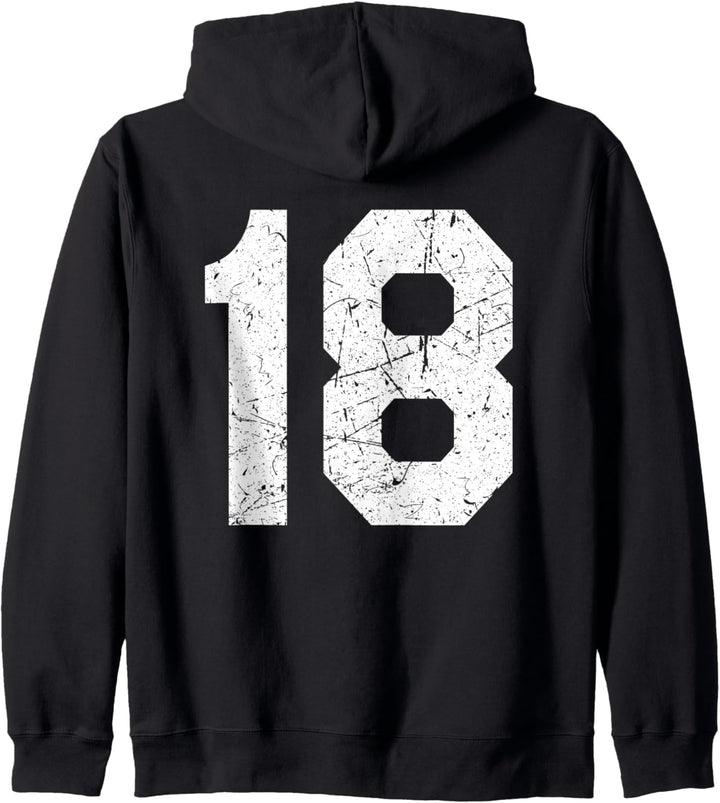 Trikot Uniform Nr. 18 Sportlicher Stil Sport Rückseite Grafik Kapuzenjacke