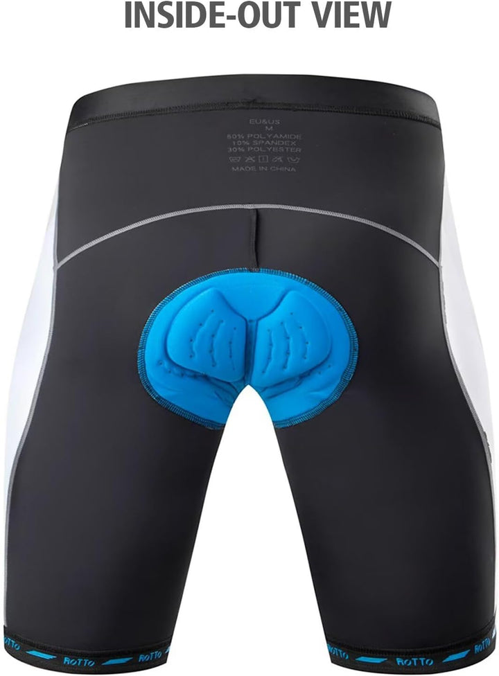 ROTTO Radlerhose Herren Fahrradhose Kurz Radhose Gepolstert Gemütlich stossfeste XXL D Schwarz-weiss