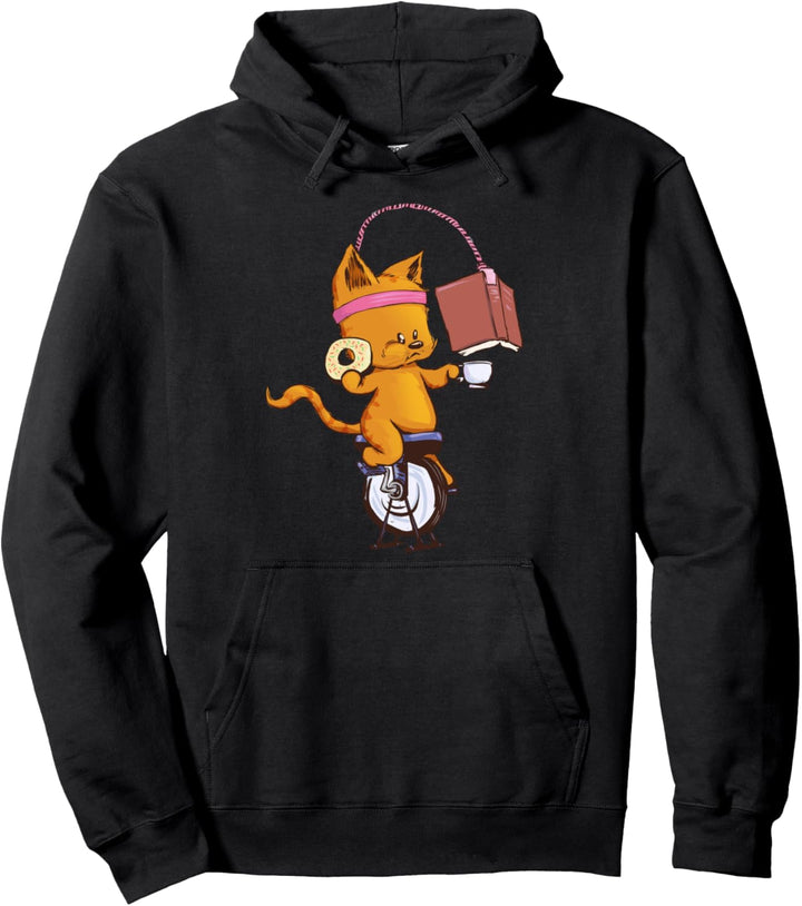 Spin-Klasse, Katzen, Buch, Kaffee Geschenk Pullover Hoodie