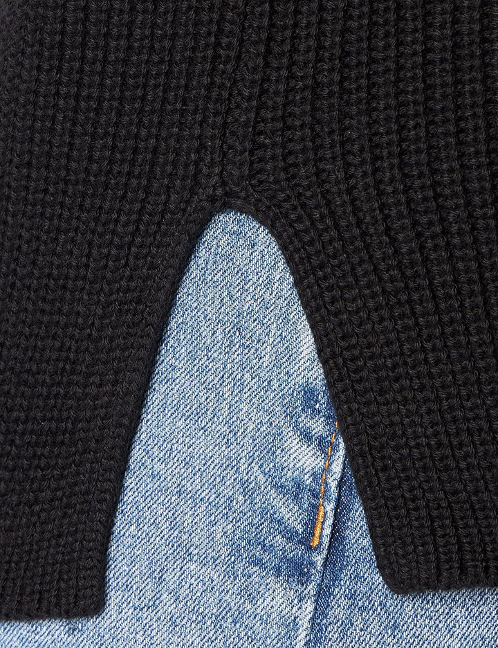 PART TWO Damen Reilapw Pu Pullover XXL Schwarz, XXL Schwarz