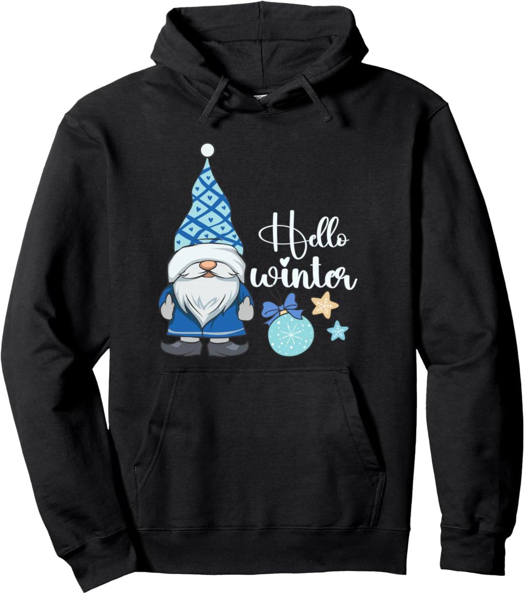 Hallo Winter, nordischer Weihnachtswichtel Pullover Hoodie