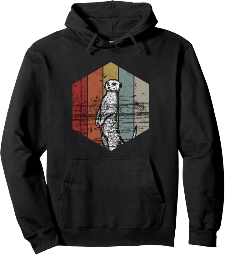 Lustiges Retro vintage Erdmännchen Meerkat Geschenk Kostüm Pullover Hoodie