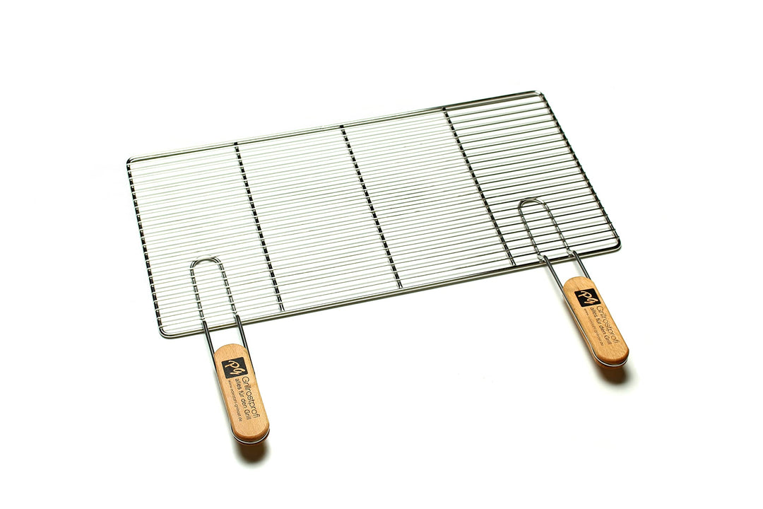 Edelstahl Rost Grillrost - rechteckig und rund - Grill Rost Grössenauswahl (54 x 34 cm mit Griffen),