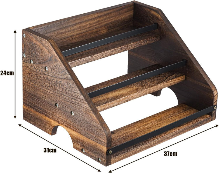 Spirituosenregal, 3-stufig, aus Holz, auch als Kaffeesirup-Regal oder Weinregal geeignet, ideal für
