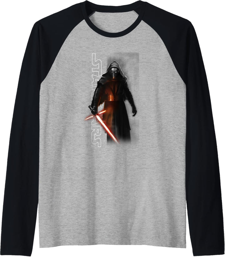 Star Wars Kylo Ren Standing Lightsaber Down Raglan