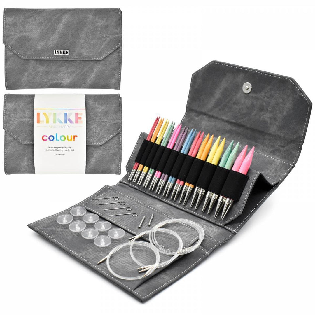 Lykke Rundstricknadel-Set, austauschbar, 12,7 cm, Grau, 12,7 cm