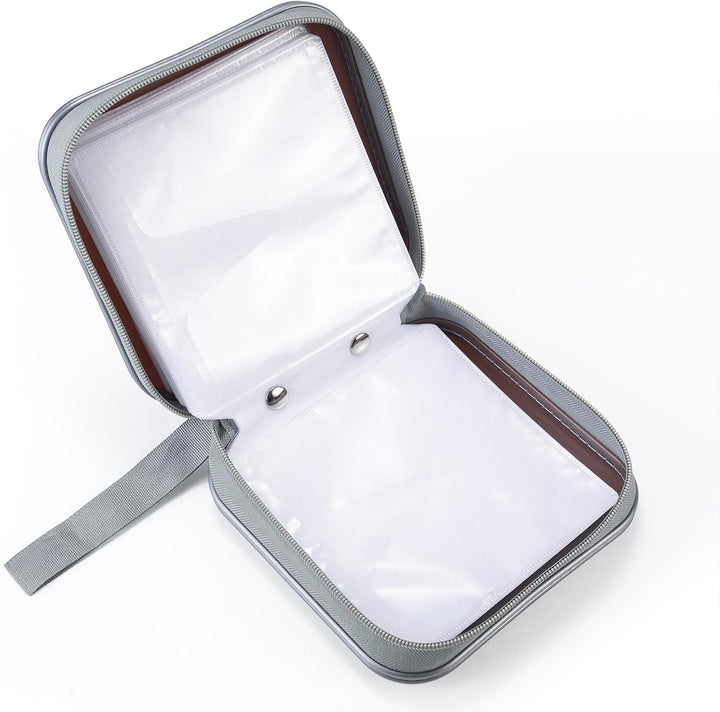 UENTIP CD-Hülle mit 48 Kapazitäten, tragbare DVD-Hülle aus Hartplastik, CD-Organizer, Brieftasche, s