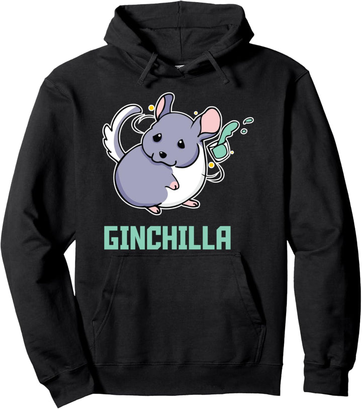 Ginchilla Chinchilla Gin Trinken Nager Barkeeper Bar Party Pullover Hoodie