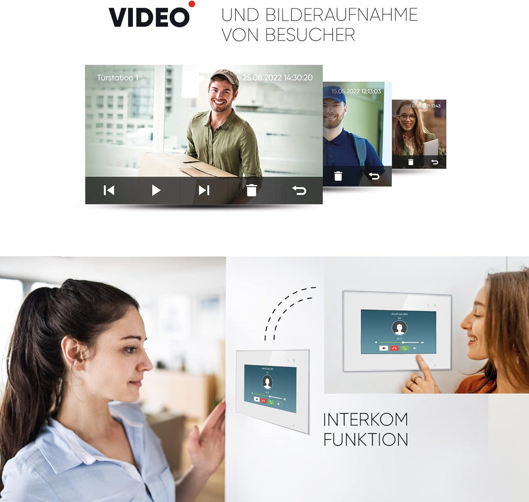 Balter EVO-HD Video Türsprechanlage, Video Türklingel, Smartphone App, 1 Familienhaus Klingel, 1X 7