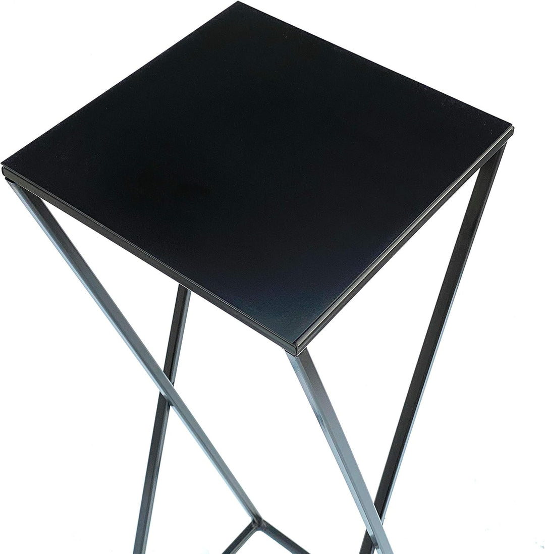 DanDiBo Blumenhocker Metall Schwarz Eckig 68 cm Blumenständer Beistelltisch 437 Blumensäule Modern P