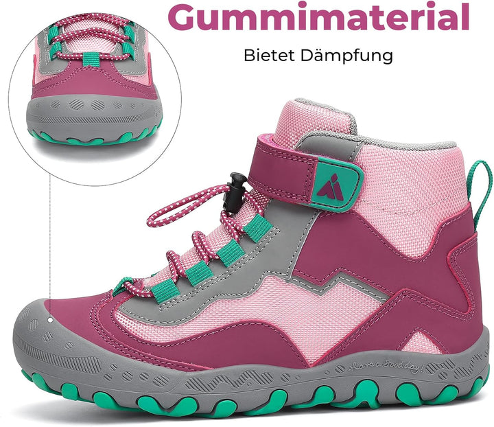 Mishansha Kinder Wanderschuhe Trekking Wanderstiefel Outdoor Trekkingschuhe 29 EU Pastellviolett, 29