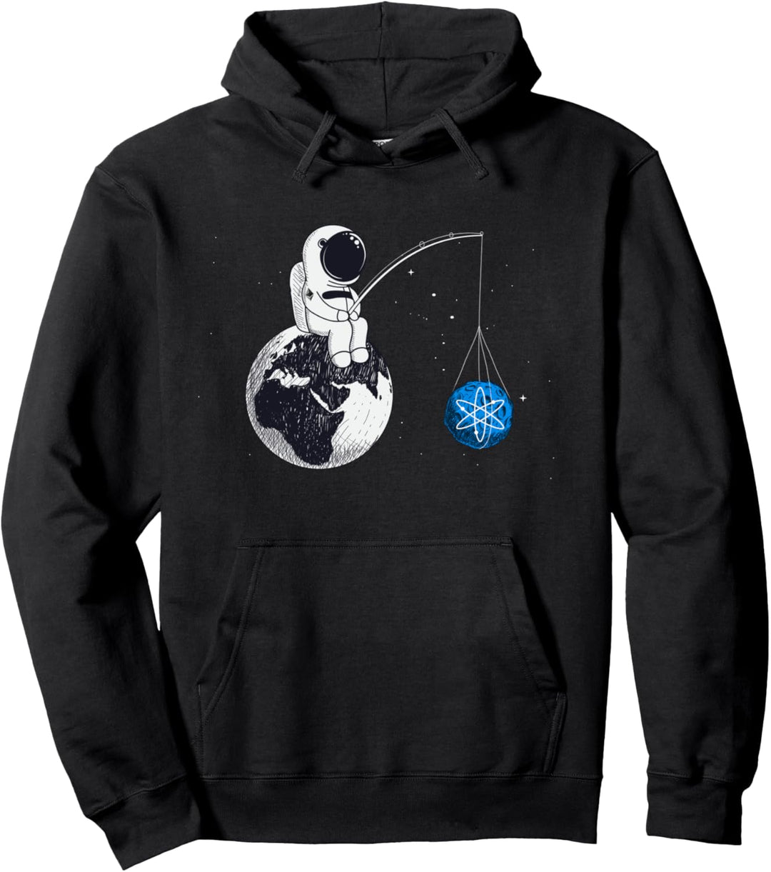 Cryptocurrency Talk - ATOM Cosmos To The Moon Space Man Pullover Hoodie