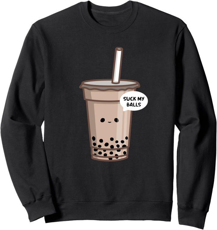 Boba Tee Witz Suck My Balls Lustig Bubble Tea Sweatshirt