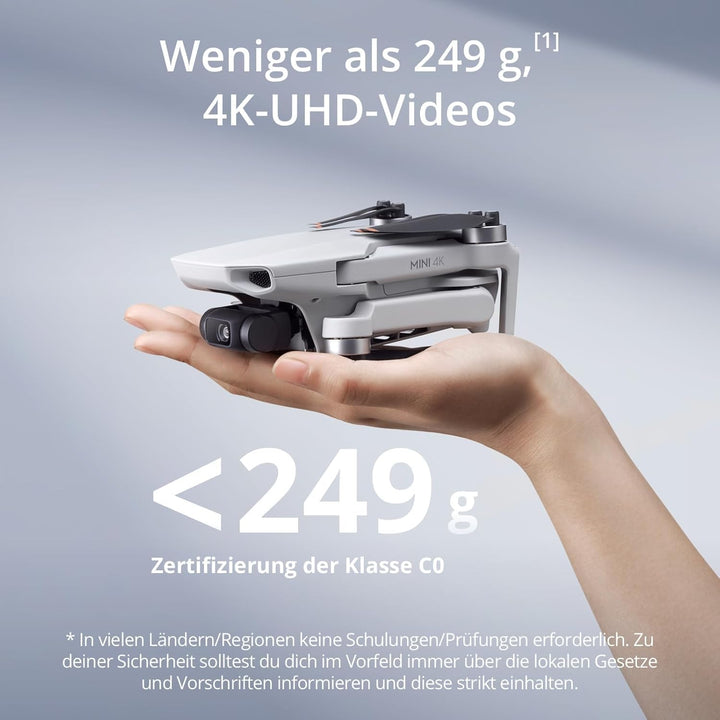 DJI Mini 4K Fly More Combo, Drohne mit 4K UHD Kamera für Erwachsene, unter 249 g, 3-Achsen Gimbal St