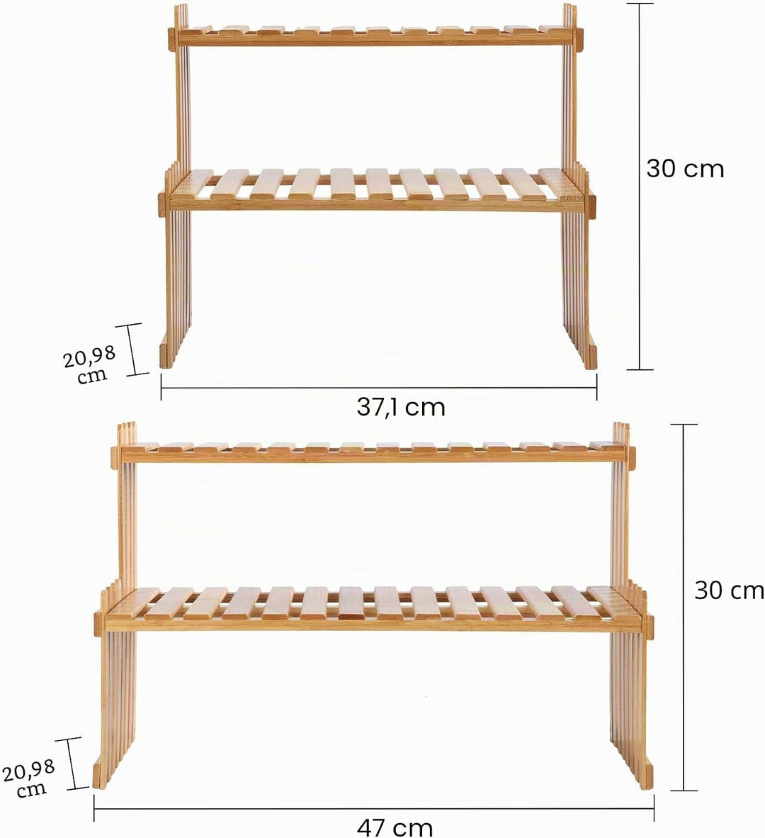 2 Tier Bambus-Pflanzenständer, Schreibtisch-Pflanzenständer, Verstellbarer Schreibtischständer, Büro