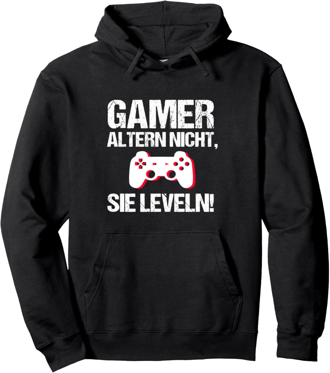 Gamer altern nicht sie leveln. Geburtstag Gamer Zocker Pullover Hoodie