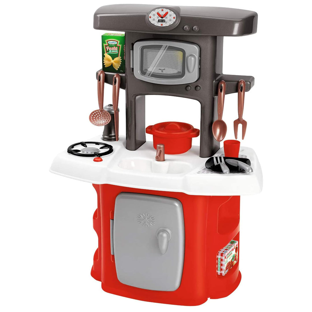 Ecoiffier – kleine Kinderküche – Spielküche im Mini-Format, mit Kühlschrank, Waschbecken, Herd, Spie