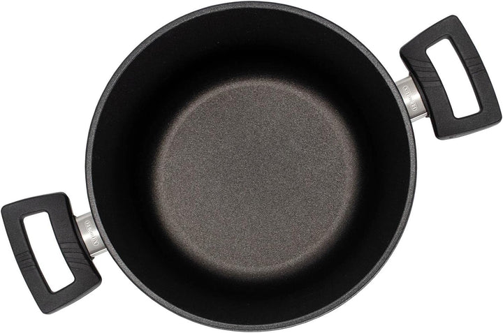 Eurolux Guss-Topf Set &amp; Deckel Ø 24 cm - ca. 4,5 Liter - kleiner hoher Universal-Koch-Topf Aluguss m