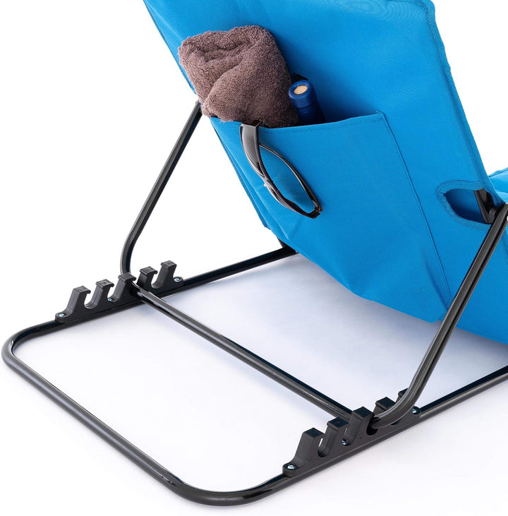 Nexos Trading 2er Set Strandmatte Beach-Matte gepolstert faltbar verstellbare Rückenlehne (Blau), Bl