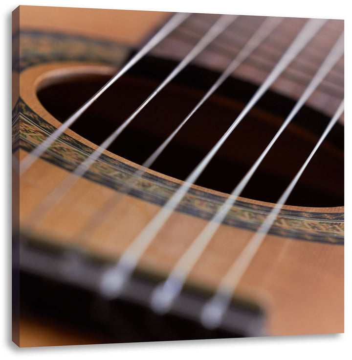 Pixxprint Gitarrensaiten Musik als Leinwandbild/Grösse: 70x70 cm/Wandbild/Kunstdruck/fertig bespannt