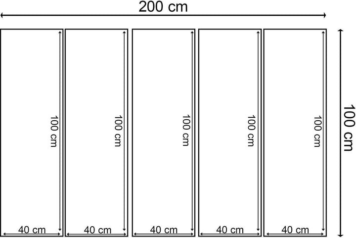 Feeby Frames, Leinwandbild Bilder Wand Bild - 5 Teile - Wandbilder Kunstdruck 200x100 cm, Typ C C ty