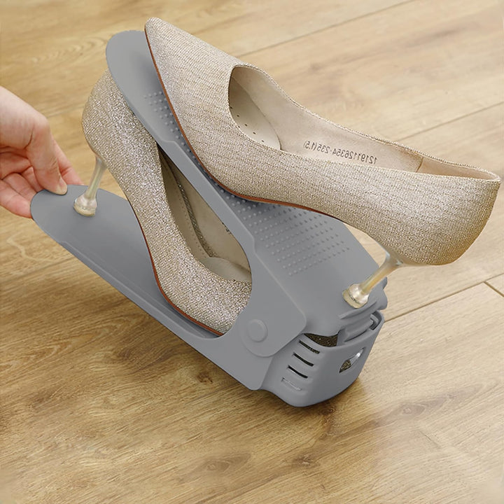 YRHome 20 Stück Einstellbare Schuhregale Schuhorganizer Schuh Organisierer aus PP-Material, 3 höhenv