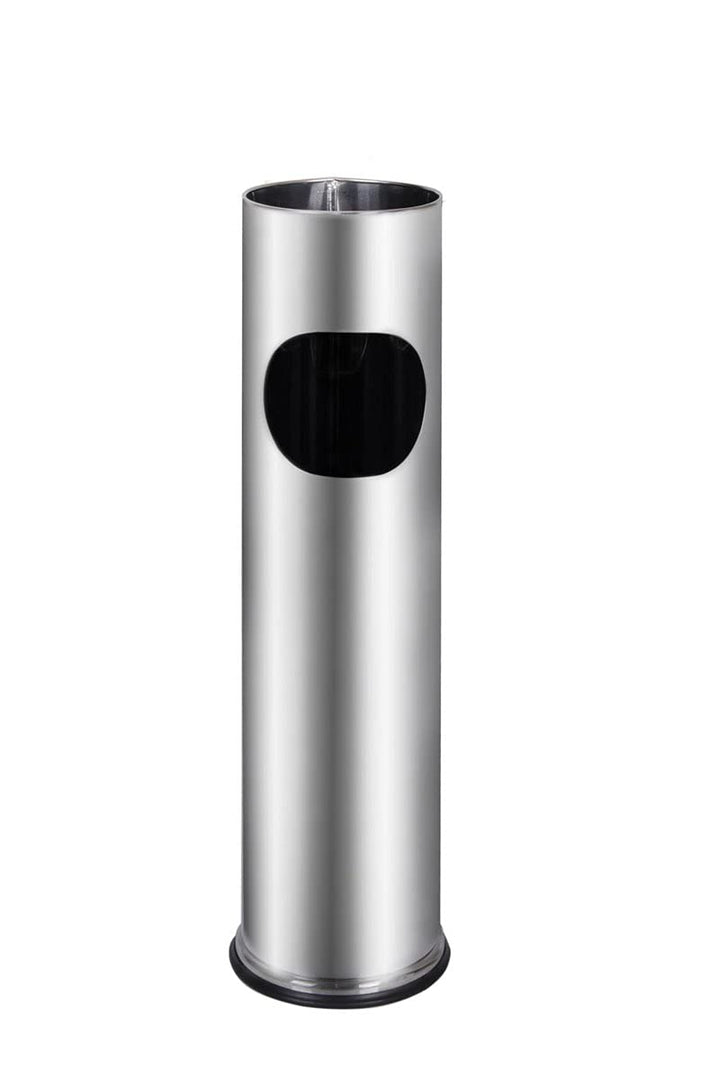 METLEX, Standascher mit Mülleimer (Chromstahl) MX9158 SL Silber, Silber