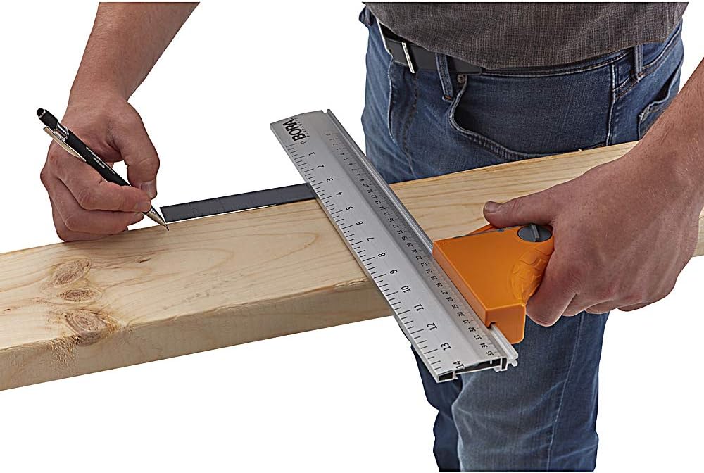 Bora QuickCut 530416 Kreissägeführung mit Schiene & Winkelunterstützung, All-in-One Holzbearbeitungs